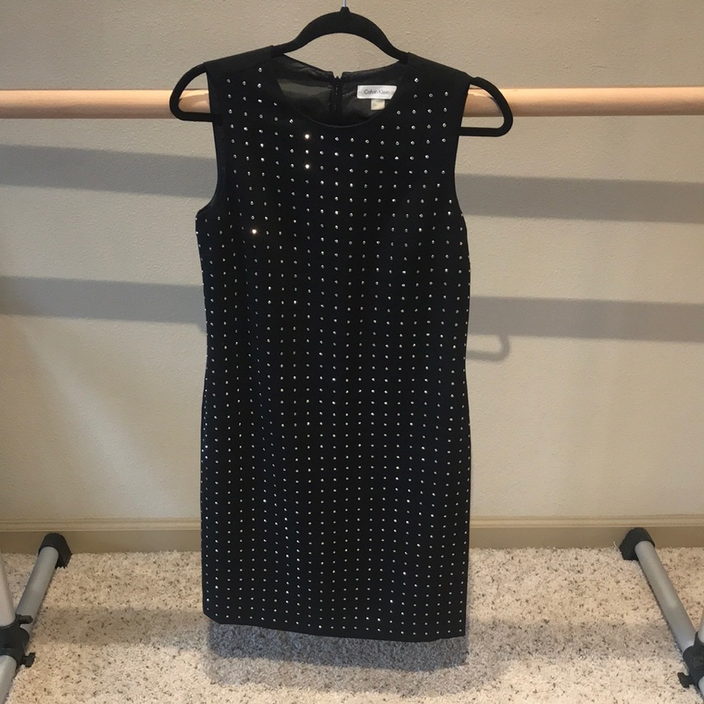 NWT Calvin Klein Studded Little Black Dress